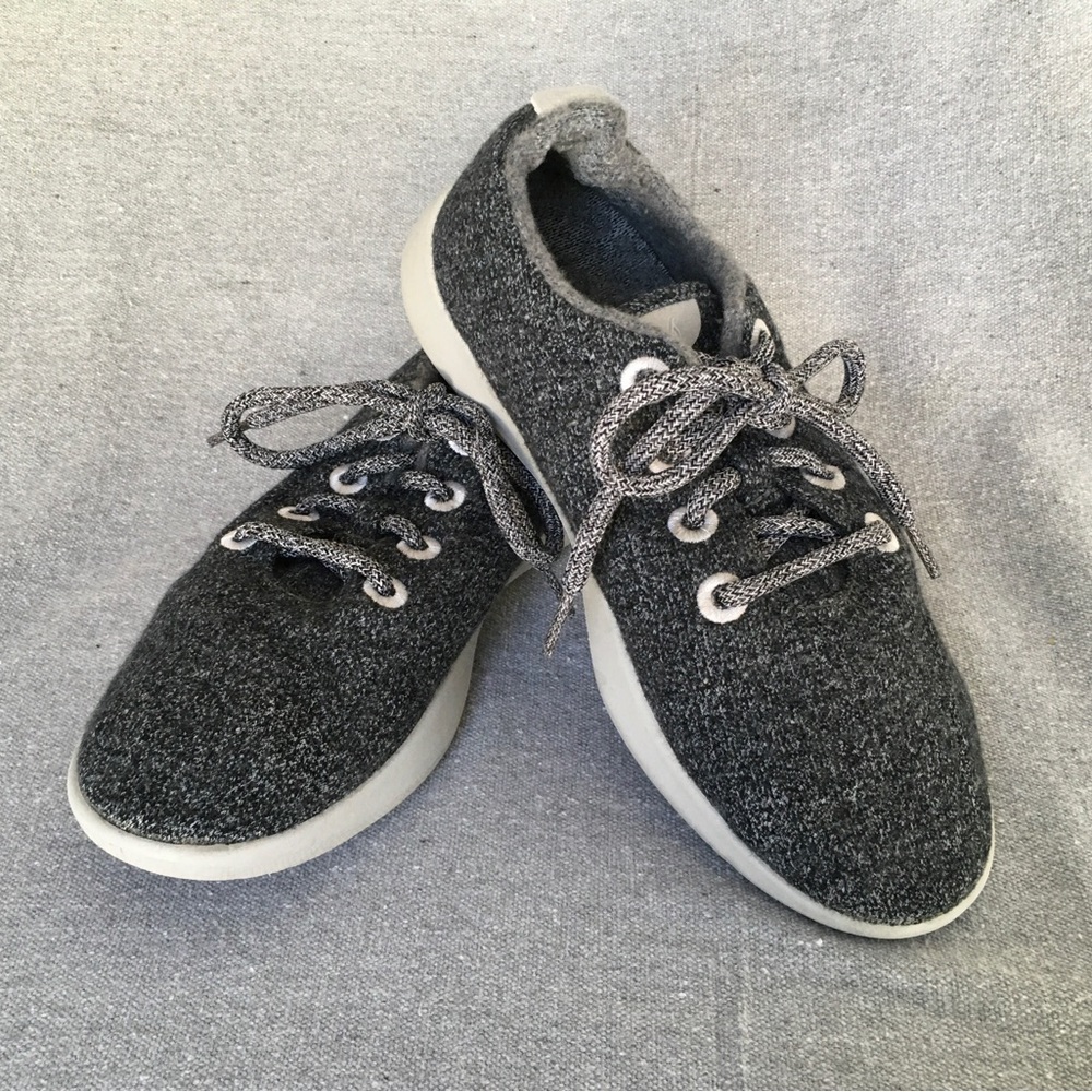Allbirds Natural Grey Merino Wool Lace Up Runner Sneakers